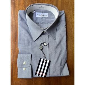 Valentino Chemises Gray Long Sleeve Button Down Shirt Size 16 34